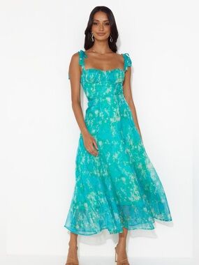 knee length dresses for ladies Claire Midi Dress, in Moss Green Luxe Satin, Size: Xs | Show Me Your Mumu main image 0